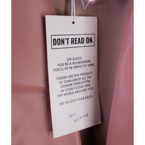 Wildfang Dusky Rose Leather Blazer Jacket - Picture 9 of 16